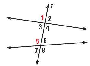 What kind of angles are 1 and 5 in the picture below?