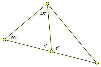 The following figure is not drawn to scale.

1) Using complete sentences, describe how angle relat