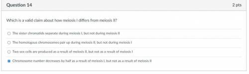 Which is a valid claim about how meiosis I differs from meiosis II?