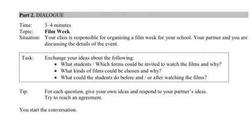 I need dialogue about organising a film week for school