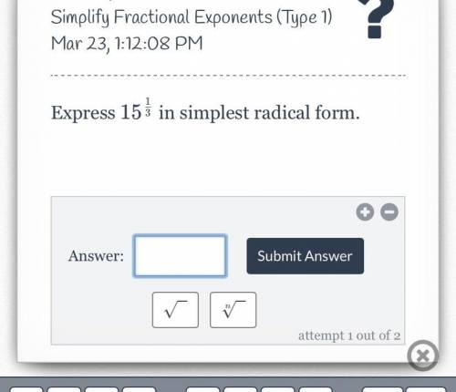 Express 15^1/3 in simplest radical form .