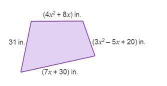 Edge

A quadrilateral has 4 sides and each side has a different label. Top side is (4 x squared +