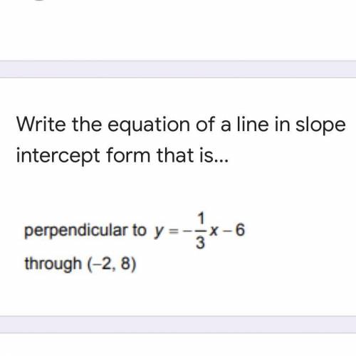 What is the equation in slope intercept form?