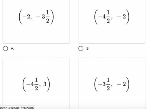 Which of the following ordered pairs best describes the location of point B? help