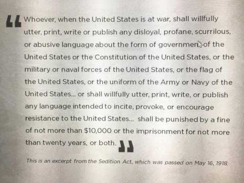 What do the propaganda poster and the Sedition Act reveal about the home front of United States dur