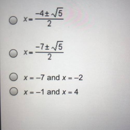 What are the solutions of the equation (2x + 3)2 + 3(2x + 3) + 11 = 0? Use u substitution and the q