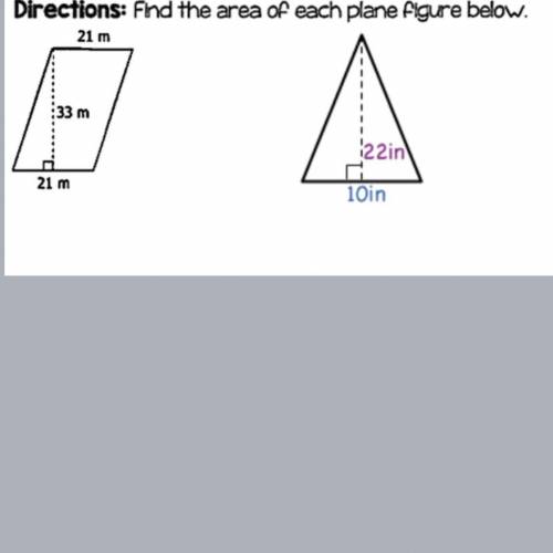 Find the area of each plane figure below