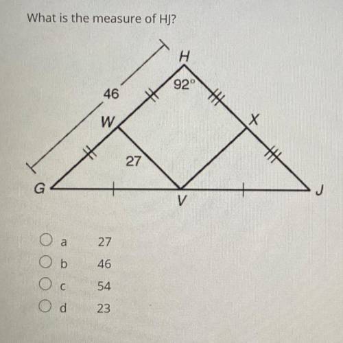 What is the measure of HJ?