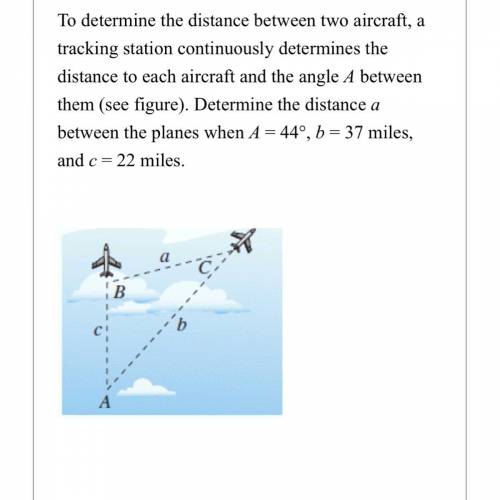 To determine the distance between two aircraft, a tracking station continuously determines the dist