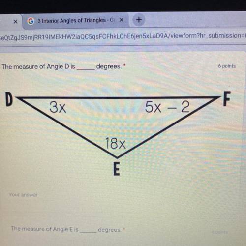 What would be the angles for D, E, and F?