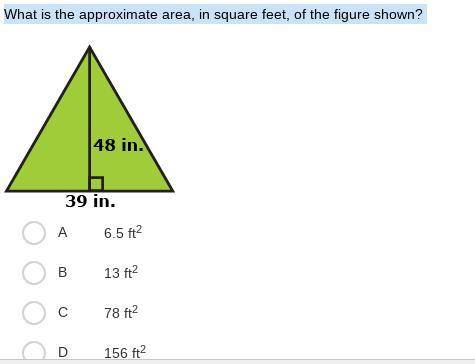 What is the approximate area, in square feet, of the figure shown?