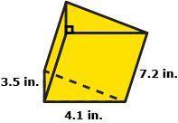 Find the voulme of this figure .

A) 7.18 in3
B) 34.44 in3
C) 51.66 in3
D)103.32 in3