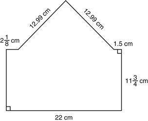 The dimensions of the figure below are given in centimeters (cm).

Which is closest to the perimet