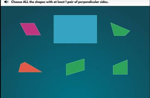 Choose ALL the shapes with at least 1 pair of perpendicular sides.