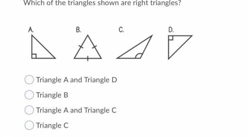 Which of the triangles shown are right triangles?