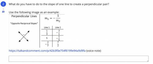 What do you have to do to the slope of one line to create a perpendicular pair?