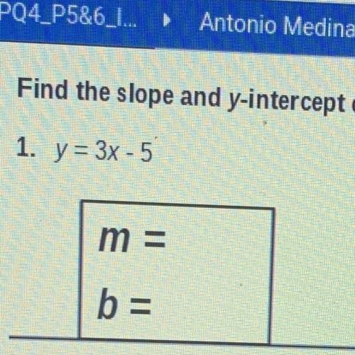 The directions says find the slope and y-intercept of the graph of each equation

need some help w