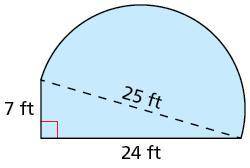 The figure is made up of a semicircle and a triangle. Find the perimeter. Round your answer to the