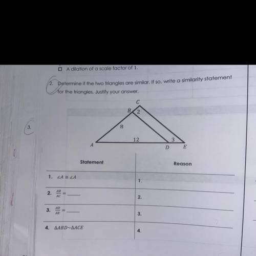 PLEASE HELP!!! I’m Struggling

Determine if the two triangles are similar. If so, write a similari