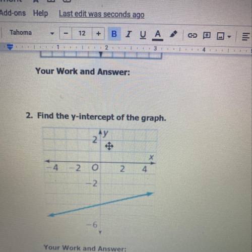 Find the y intercept of the graph