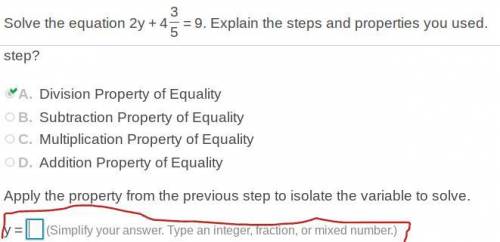 Apply the property from the previous step to isolate the variable to solve.