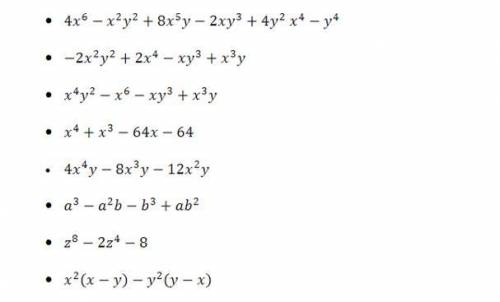 What is the complete factorization of the following equations?
with procedure please