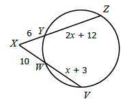 What is the answer 2x+12 , x+3, 6,10. What is YZ