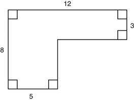 What is the area of the figure below?

A.96 square units
B.61 square units
C.40 square units
D.28
