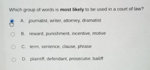 Which group of words is most likely to be used in a court of law?​