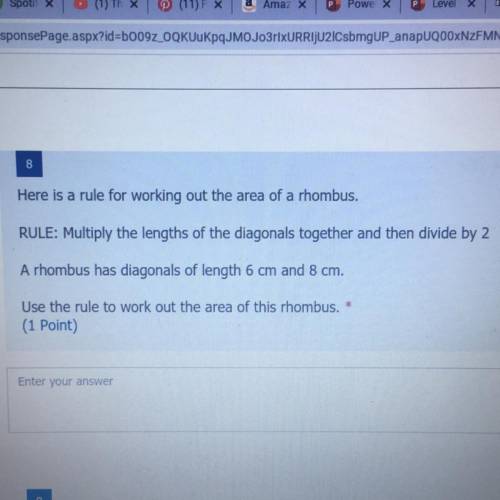 Here is a rule for working out the area of a rhombus