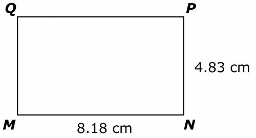 Which most closely estimates the area of the rectangle MNPQ?

A.45 cm2
B.40 cm2
C.36 cm2
D.32 cm2