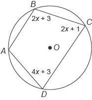 Quadrilateral ABCD ​ is inscribed in circle O.

What is ​ m∠C ​ ?
Enter your answer in the box.
°