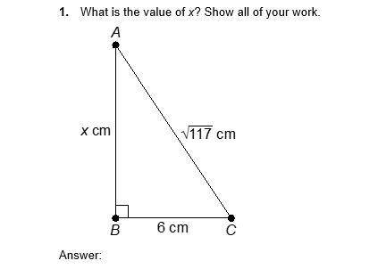 1. What is the value of x? Show all of your work.