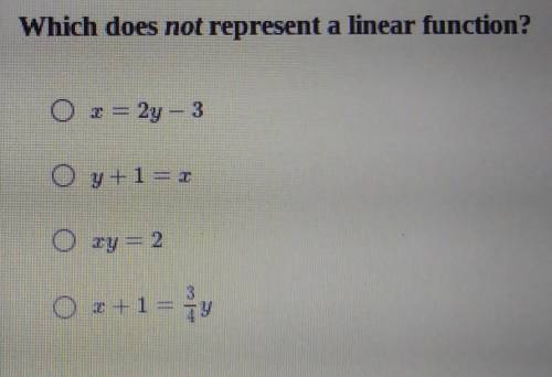 Which does not represent a linear function?​