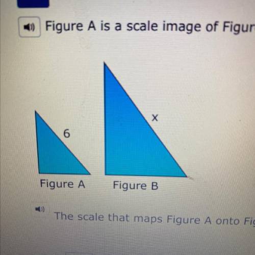 Figure A onto figure B is 1:5 5/6. What is the value of x
