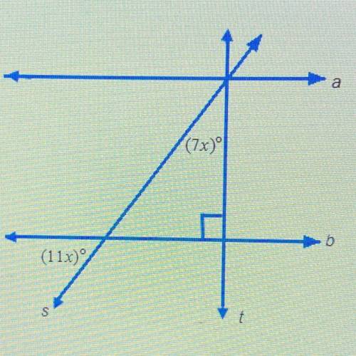 Lines a and b are parallel.
What is the value of X?