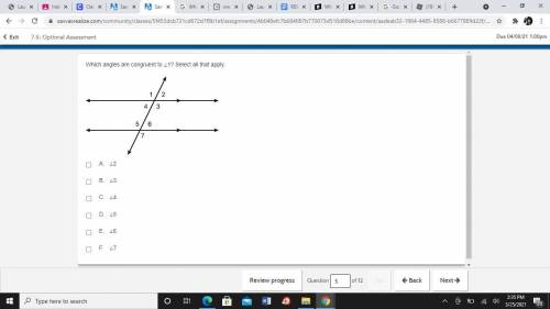 Which angles are congruent to ∠1? Select all that apply.