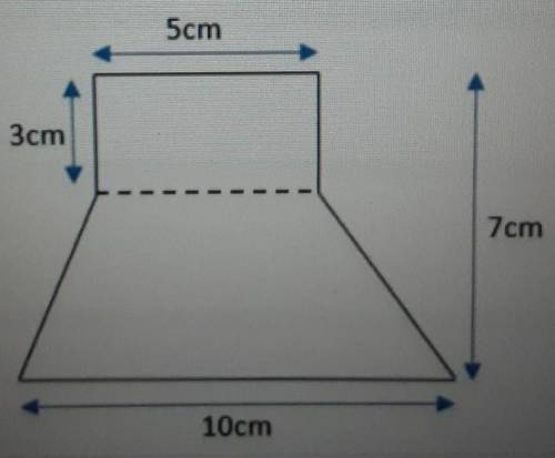 Mason use the trapezoid and a rectangle on the figure shown.what is the area of the figure in squar