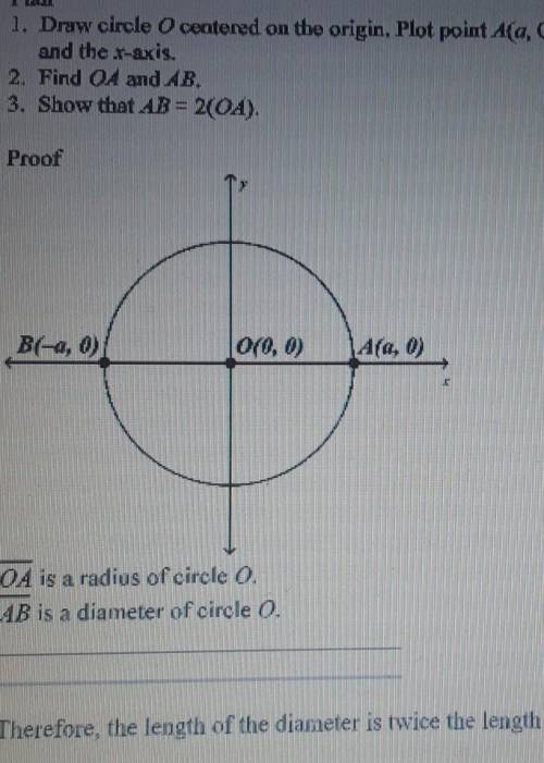 Therefore the length of the diameter is twice the length of the circle's radius please help​