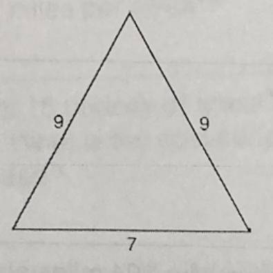 Write a set of side lengths that could be similar to the triangle shown below