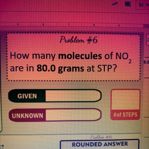 How many molecules of NO,
are in 80.0 grams at STP?