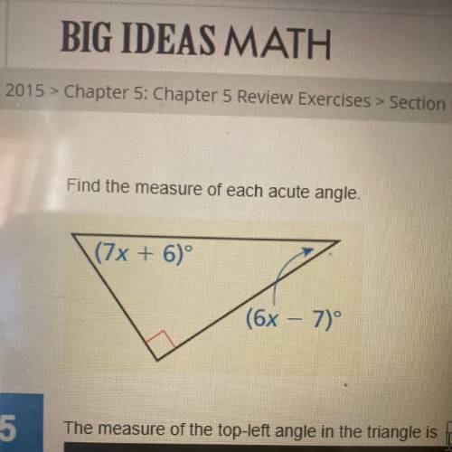 The measure of each acute angle