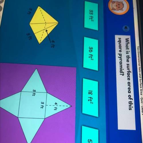 What is the surface area of the square pyramid￼