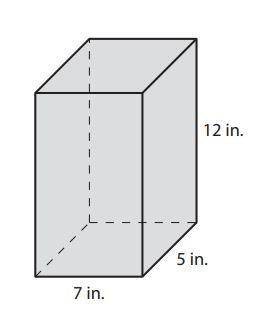 Find the volume of this prism, please

A 
35 cubic inches
B 
144 cubic inches
C 
420 cubic inches
