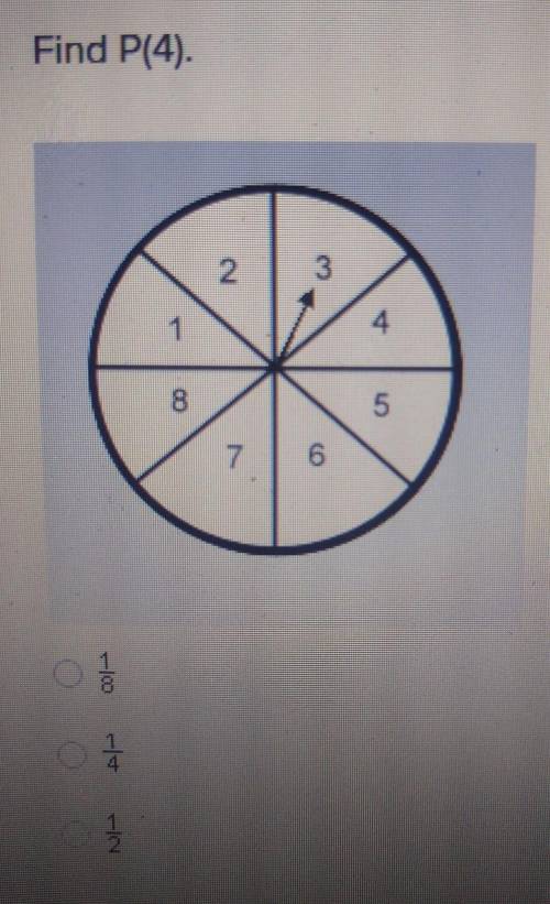 CAN ANYONE PLEASE HELP ME?.......Find P(4).A. 1/8B. 1/4C. 1/2​