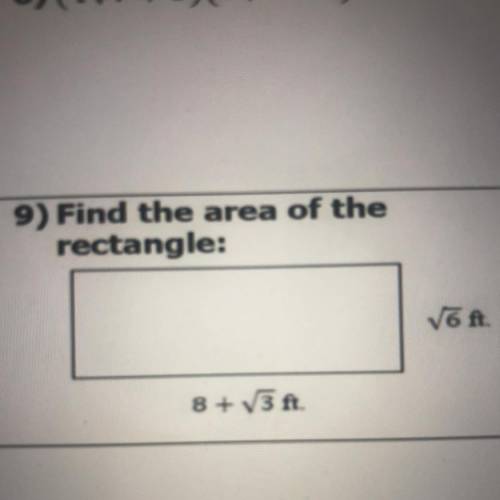Find the area of the rectangle: