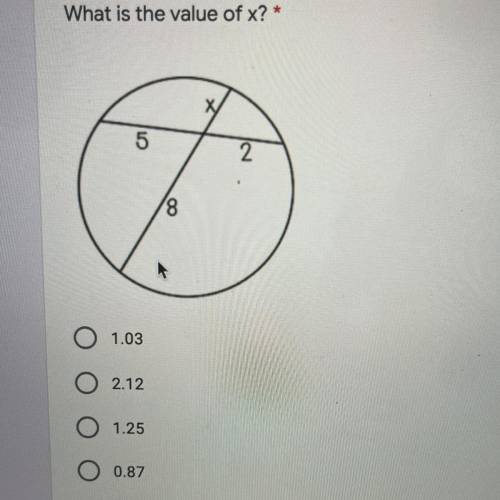 What is the value of x? (Look at picture)
