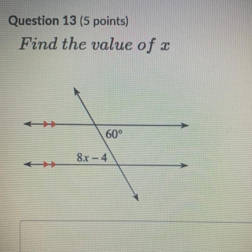 Find the value of x for the pic