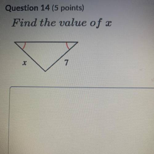 Find the value of x for the triangle