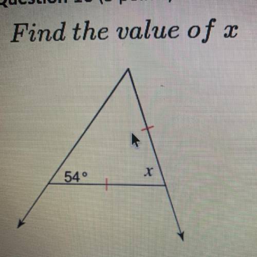 Find the value of x of the pic